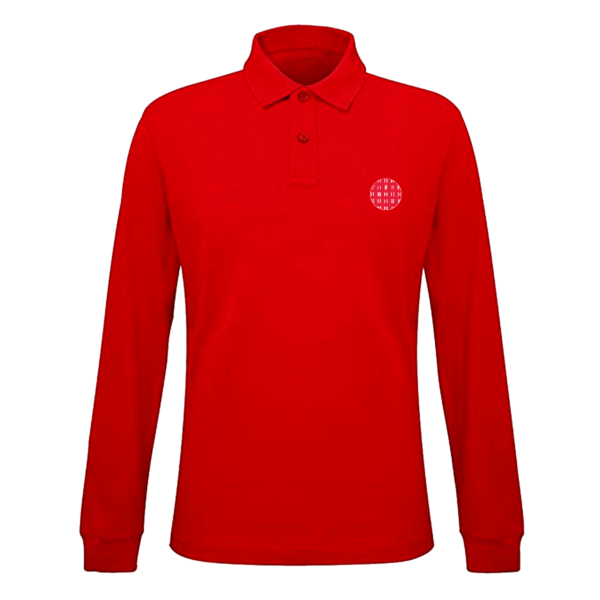 Adult Long Sleeve Polo Shirt (red, white or black) - Polo de Manga Larga